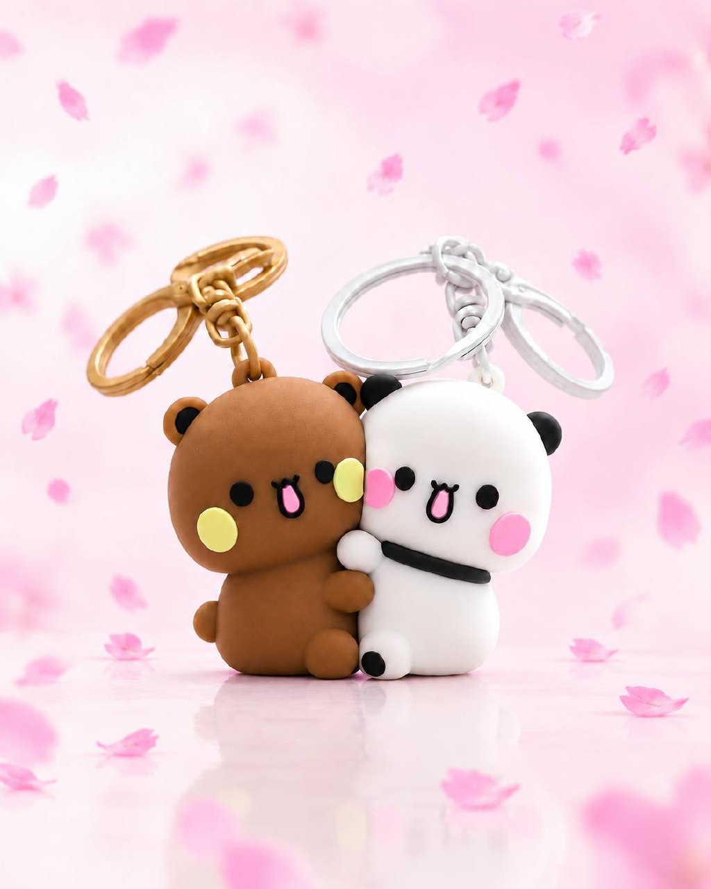 Bear & Panda Keychain Pair